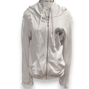 Gypsy 05 White Zip Hoodie with Heart City Graphic – Size M